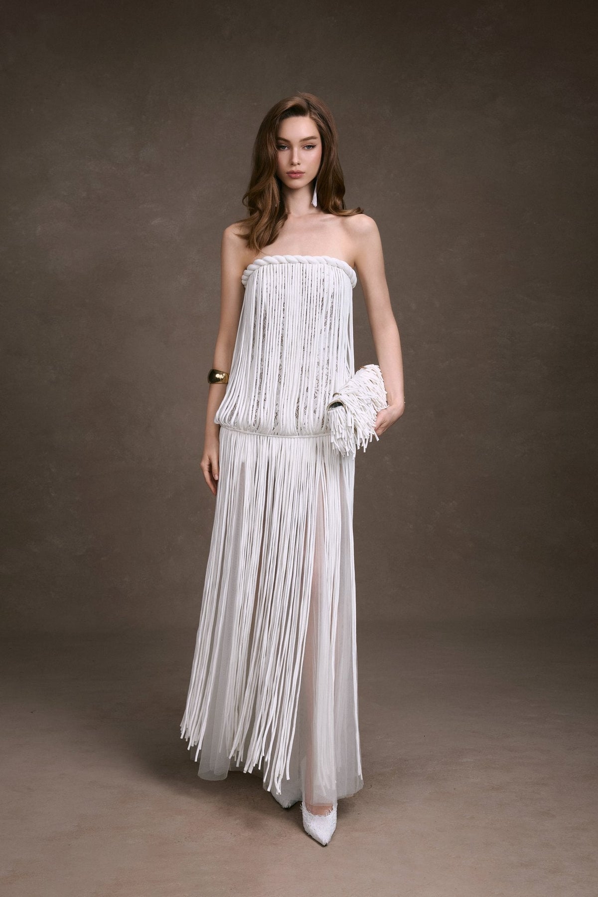 FRINGE LACE CORSET DRESS