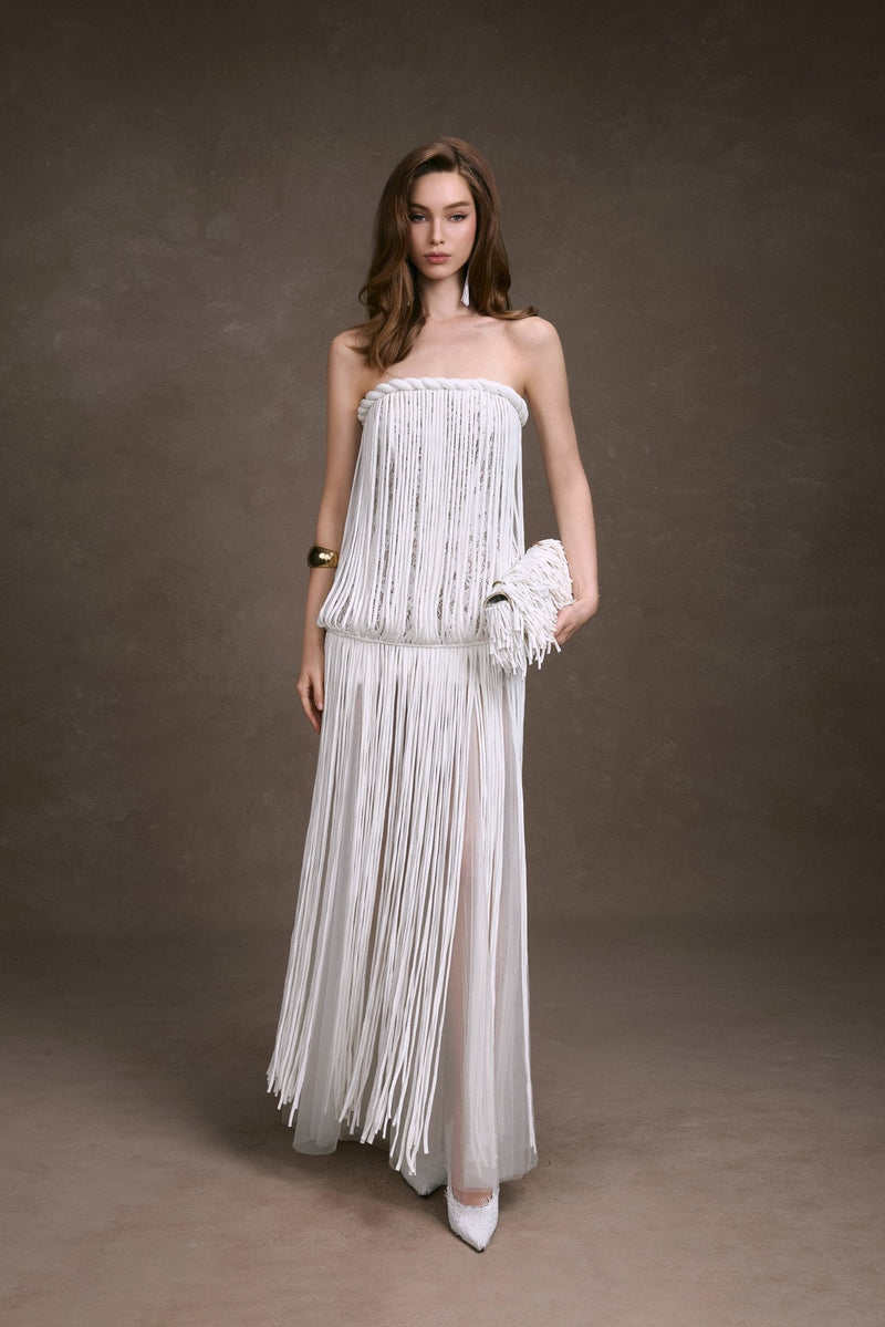 FRINGE LACE CORSET DRESS