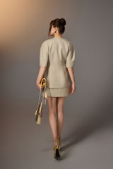 PUFF-SLEEVE BUTTON BLAZER