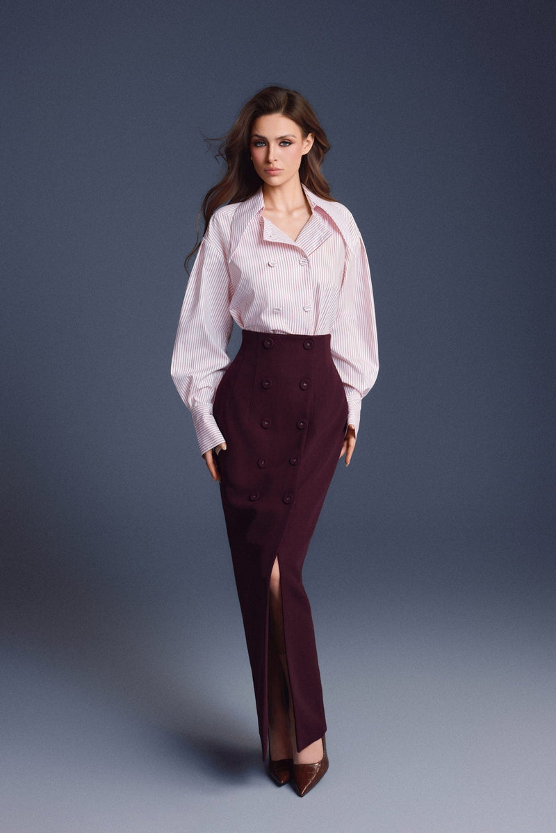 BUTTONS SCULPTED SKIRT