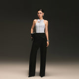 BLACK CROSSFOLD TROUSER