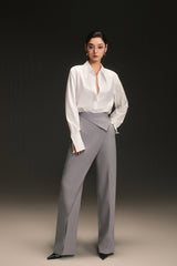 GREY CROSSFOLD TROUSER