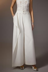 WHITE LAYERED BUTTONS PANTS