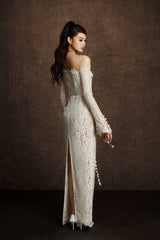 WHITE EMBROIDERED VINE DRESS