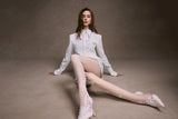 WHITE CUPPED COLLAR SHIRT