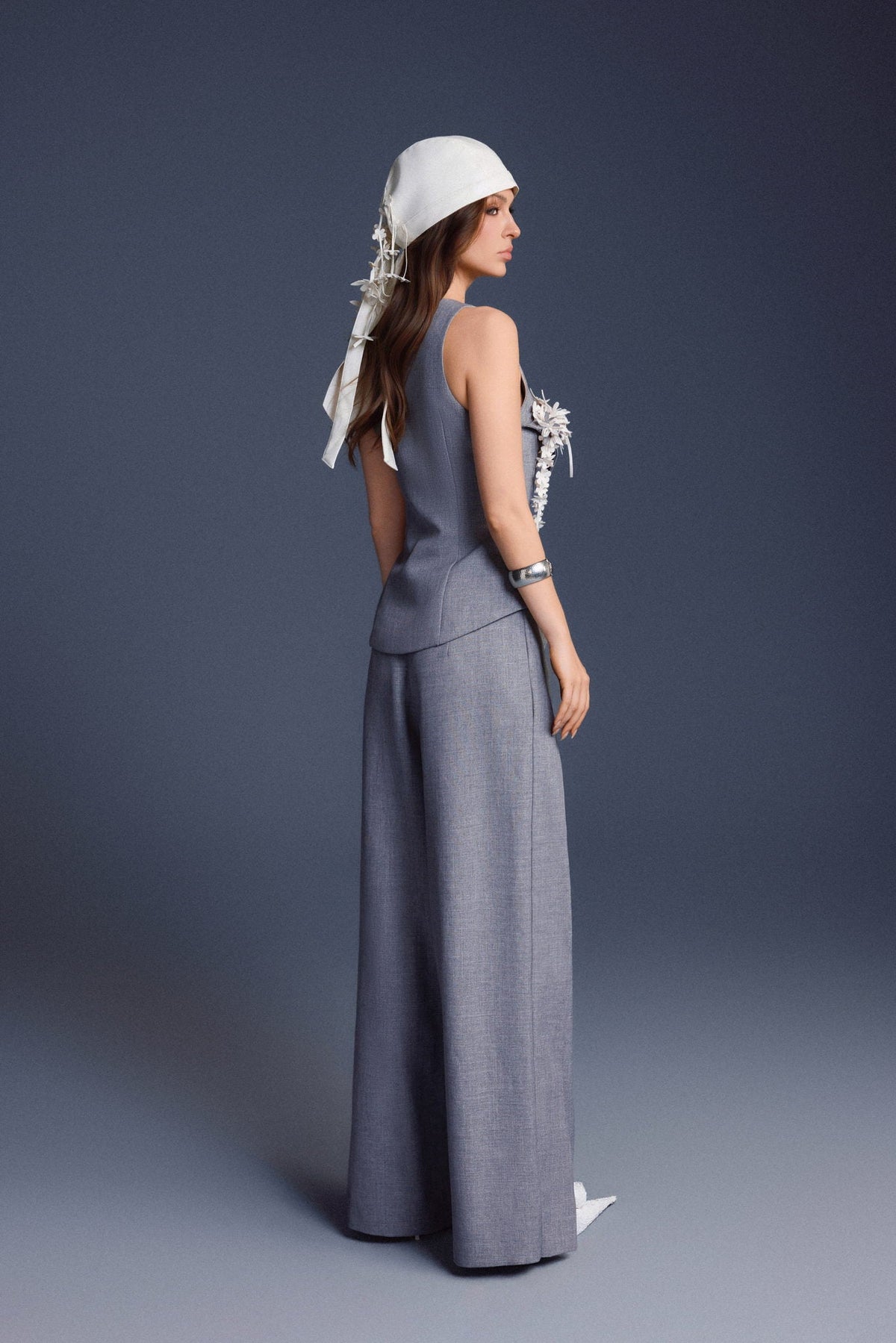 GREY FOLDED LAYER PANTS