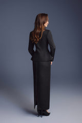BLACK ZIPPER PEPLUM TOP