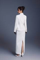 WHITE ZIPPER PEPLUM TOP