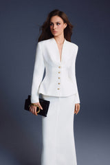 WHITE FOLDED BUTTONS TOP