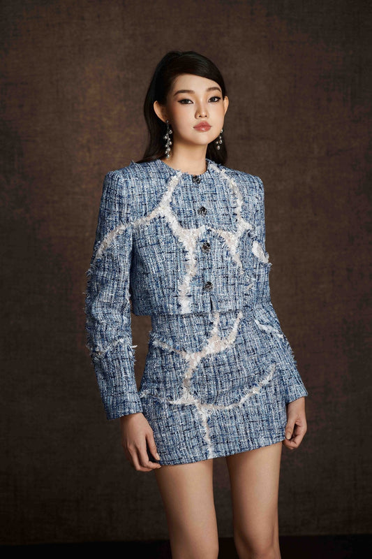 BLUE RIFTED SKIRT