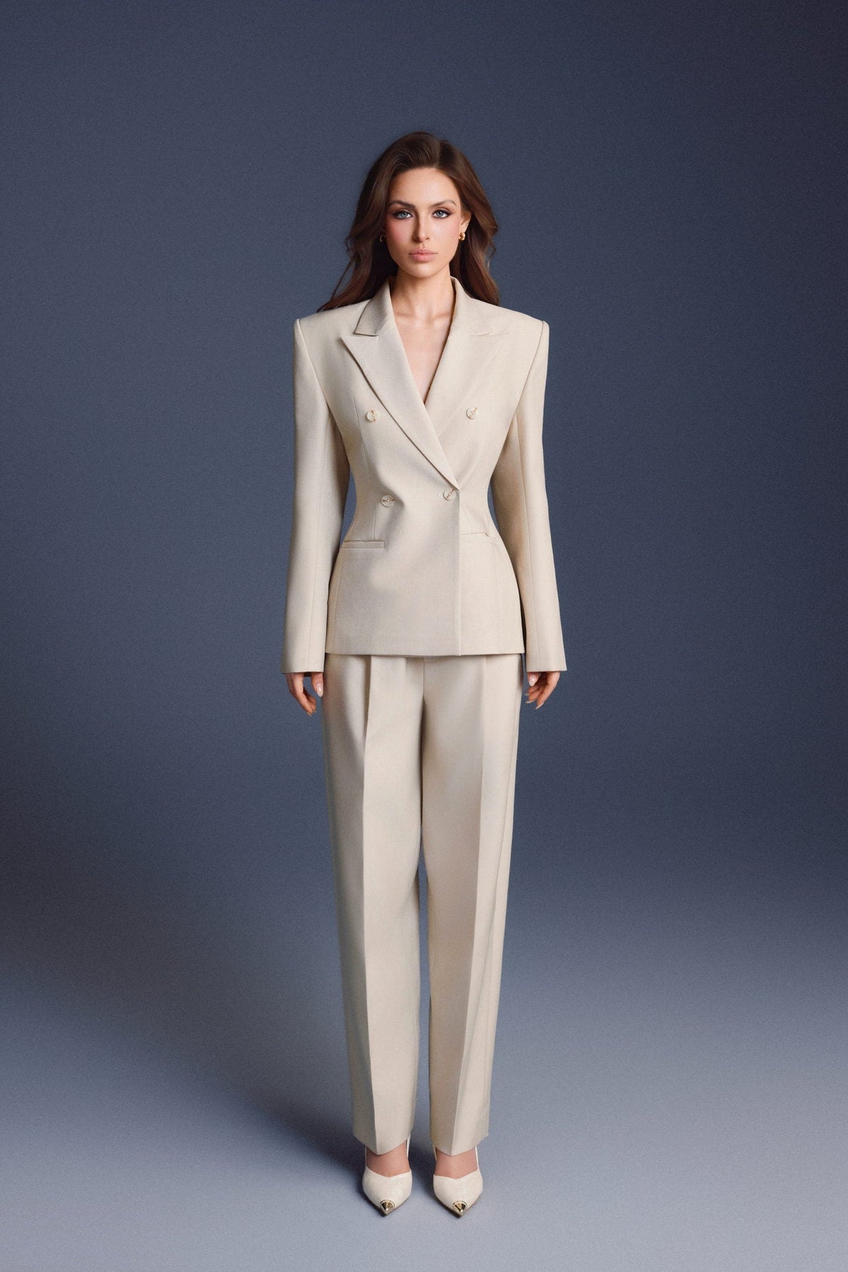 DOUBLE-BREASTED FLAP BLAZER