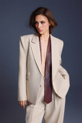 DOUBLE-BREASTED FLAP BLAZER