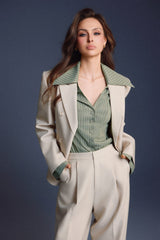 DOUBLE-BREASTED FLAP BLAZER