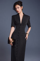 ZIPPER PEPLUM DRESS