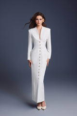 FOLDED BUTTONS DRESS