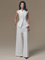 WHITE PEPLUM WAISTCOAT