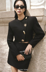 BUTTONED CROP BLAZER