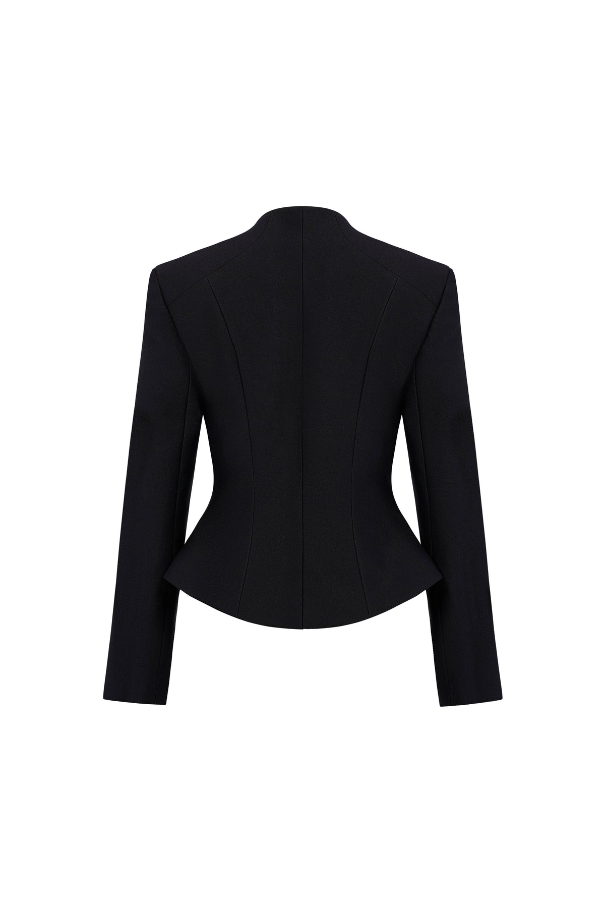 BLACK POINTED WRAP BLAZER