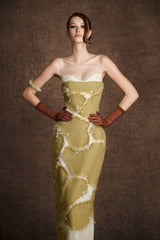 GREEN RIFTED PENCIL DRESS