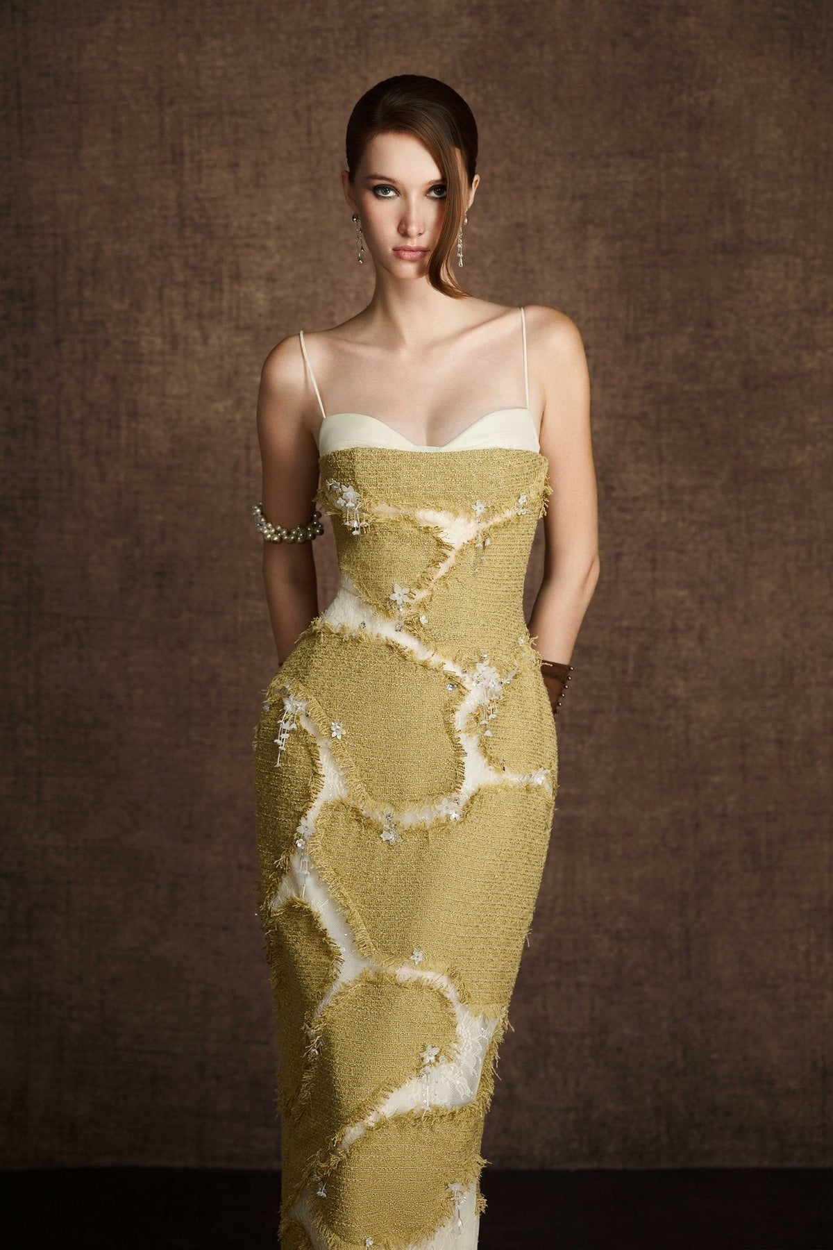 GREEN RIFTED PENCIL DRESS