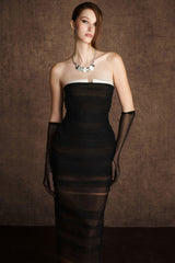 BLACK BUSTIER SHADING DRESS