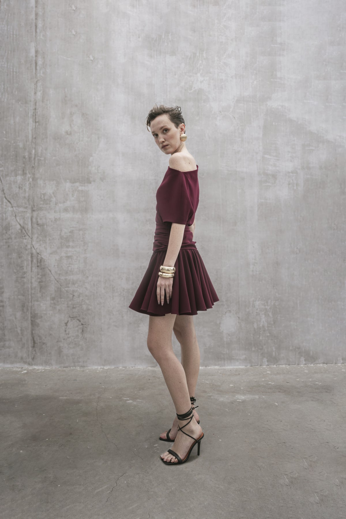 s25-womens-burgundy-wool-suiting-dress fortythree astoud
