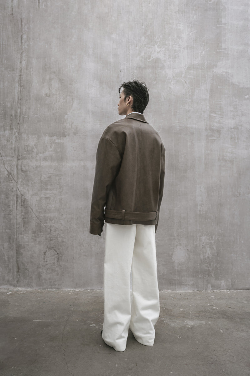 s25-unisex-chocolate-brown-vegan-leather-jacket fortythree astoud