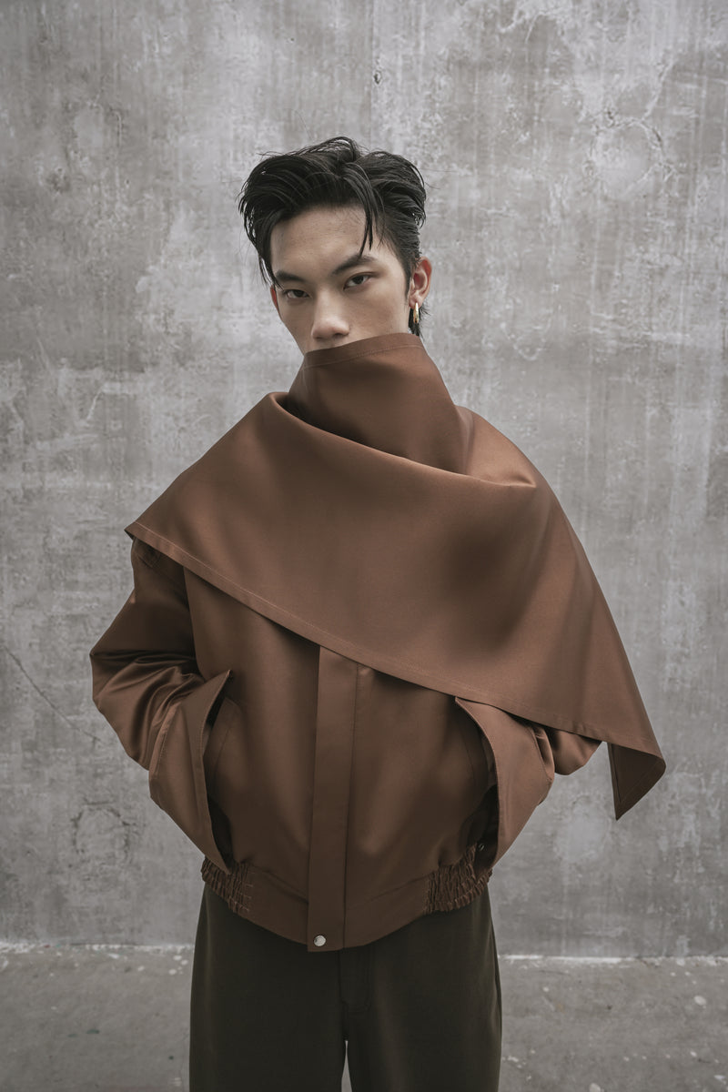 s25-unisex-brown-taffeta-jacket fortythree astoud