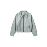 Light Blue Yankee Leather Jacket