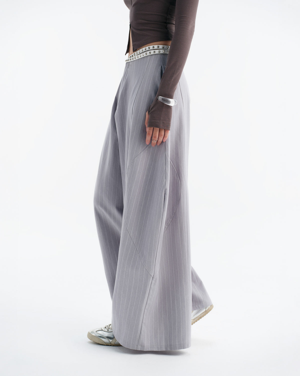 Grey Blue Stripes Luft Pants bunnyhill astoud