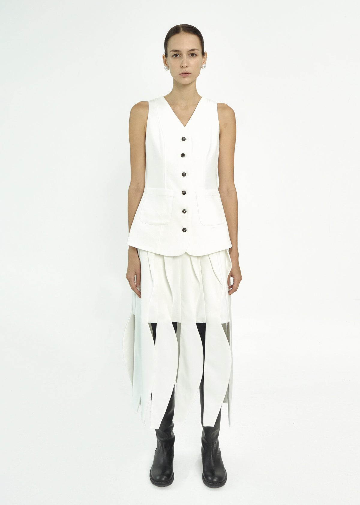 TAILORED POCKET VEST | WHITE