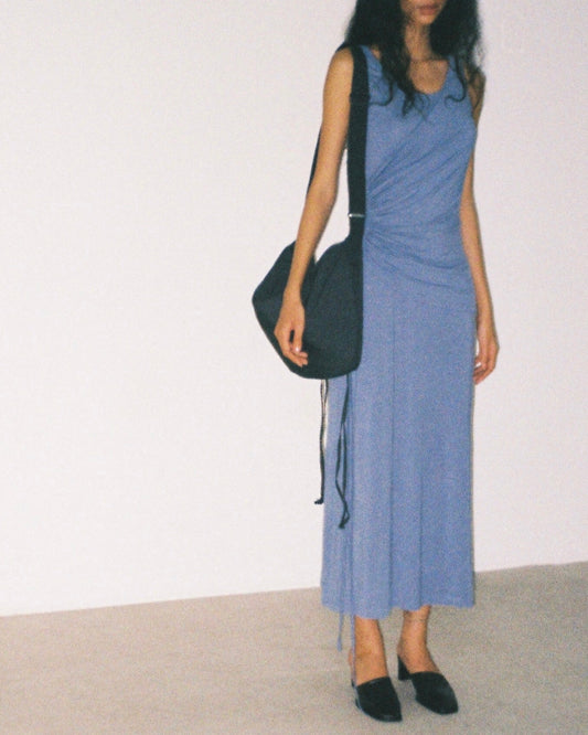 bamboo-jersey-ruched-dress-blue