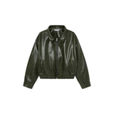 Olive Yankee Leather Jacket