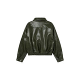 Olive Yankee Leather Jacket