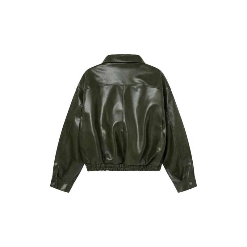Olive Yankee Leather Jacket