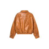 Orange Yankee Leather Jacket
