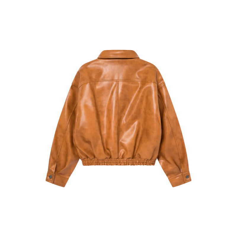 Orange Yankee Leather Jacket