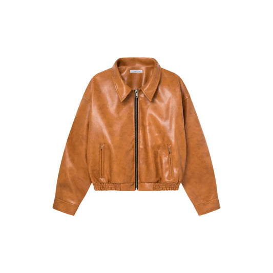 Orange Yankee Leather Jacket