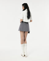 Silk Khaki Mini Skirt