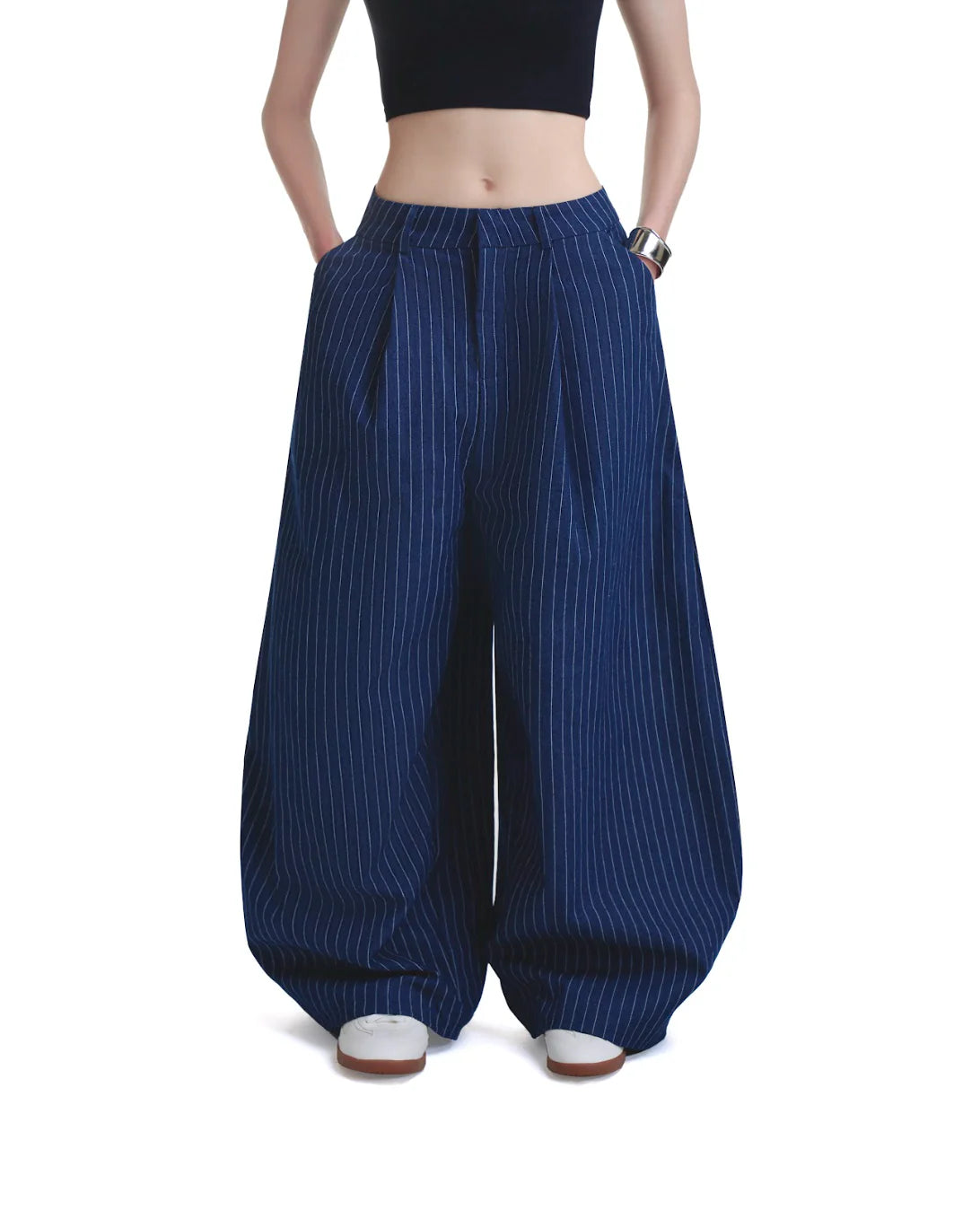 navy-stripes-pants push push astoud