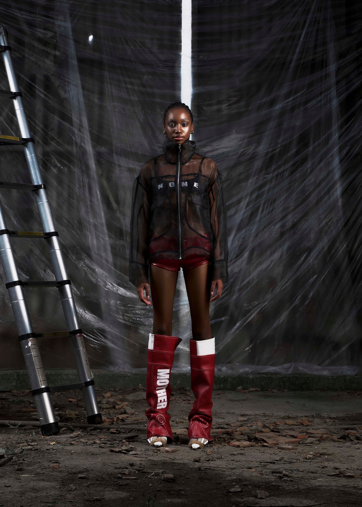 None See Through Oversized Jacket Tatichu Astoud