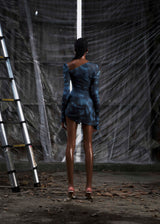 None Asymmetric Split Thigh Mini Dress Tatichu Astoud