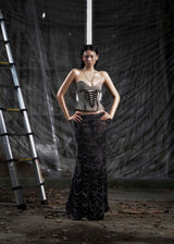 None Ruched Mesh Maxi Skirt Tatichu Astoud