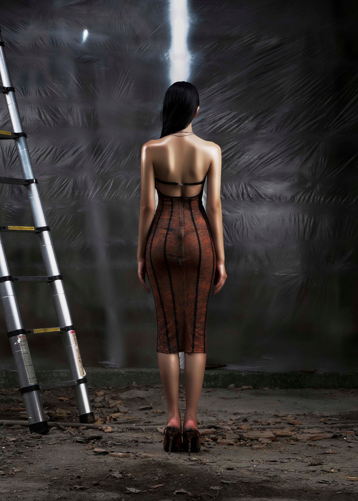 None Midi Mesh Dress Tatichu Astoud