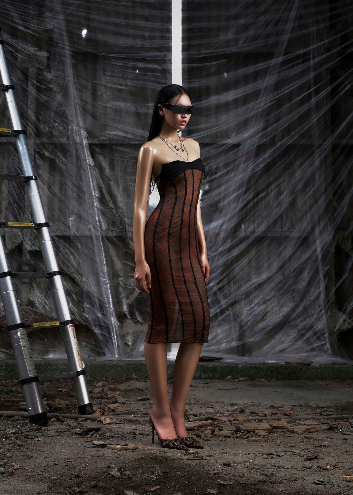 None Midi Mesh Dress Tatichu Astoud