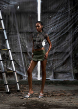 None Zippers Faux Mini Skirt Tatichu Astoud