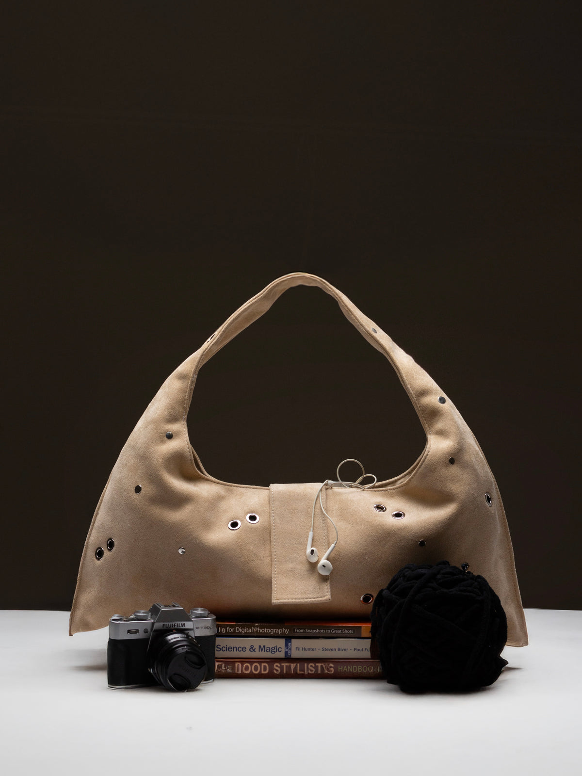BUTTER EYELET CRESCENT BAG