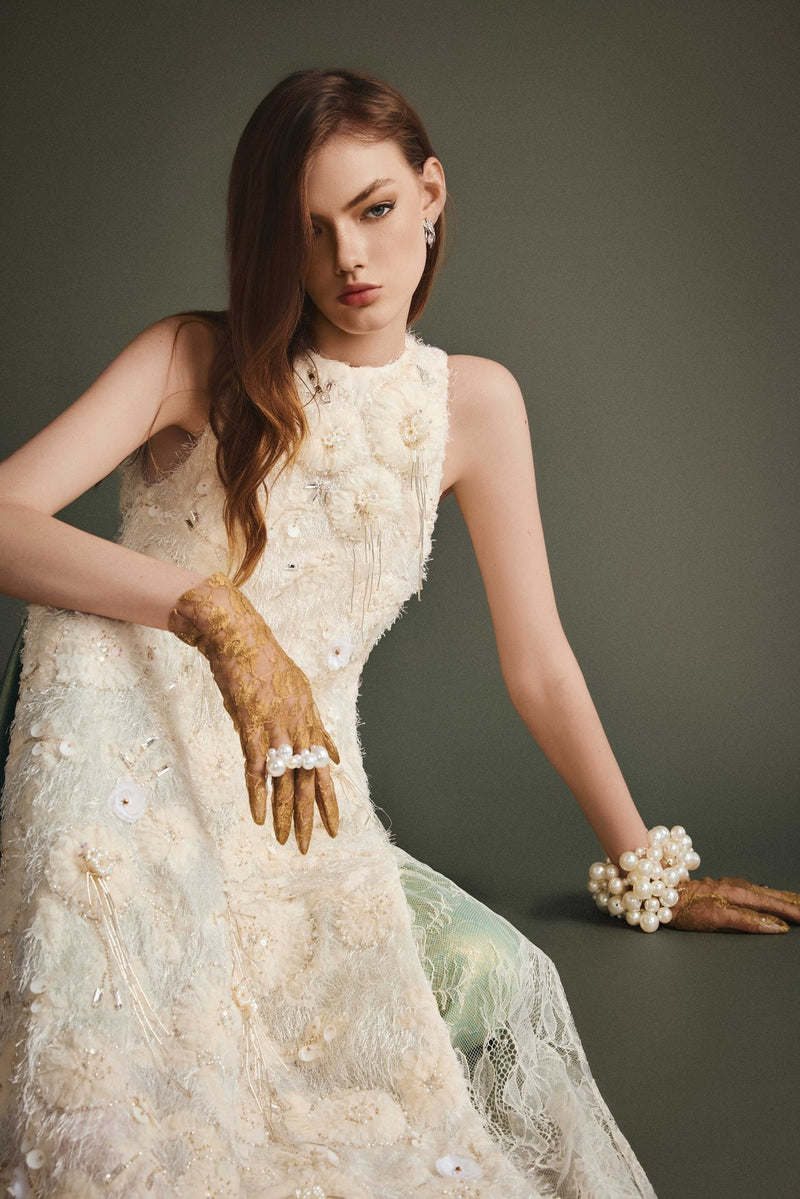 CAMELLIA BEADING AO DAI