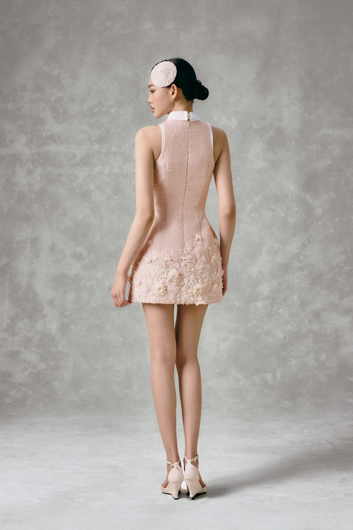 FEUILLE EMBROIDERED MINI DRESS