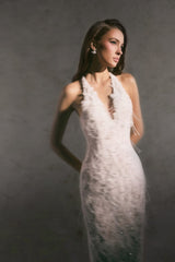 WEBBED CRYSTALS MAXI DRESS